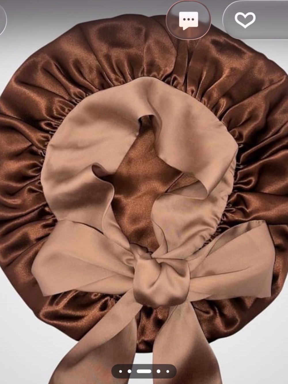 New in bag mulberry Silk copper Brown Bonnet tencel tie Bow